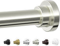 Mcrbeay Shower Curtain Rod, 1" Diameter Heavy Duty Tension Shower Rod, Non Slip Adjustable 28-74 inch No Drill Shower Curtain Rods Spring Tension For Bathroom, Shower Stall, No Rust, Brushed Nickel