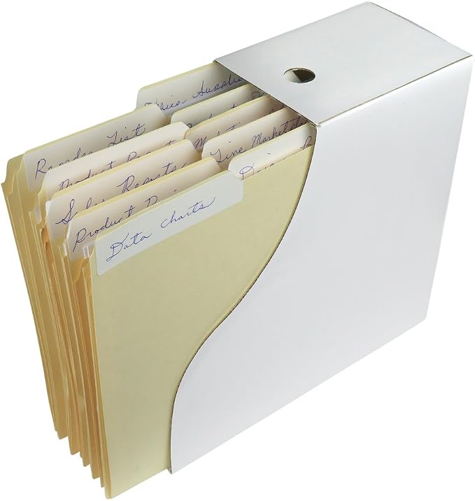 Evelots Magazine File Holder -Set of 6 White - Office Desk Organizer - Sturdy Cardboard - New Upgraded Double Front Panel -4" Wide-Easy Assemble