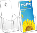 xydstay Acrylic Brochure Holder 4 Inches Slant Back Design, Clear Display Stand, Plastic Table Stand Sign Holder,Pamphlet Holder Flyer Holder,Display Stand,Table Signs Plastic Paper Holder for Office, Home, Store, 2 Pack