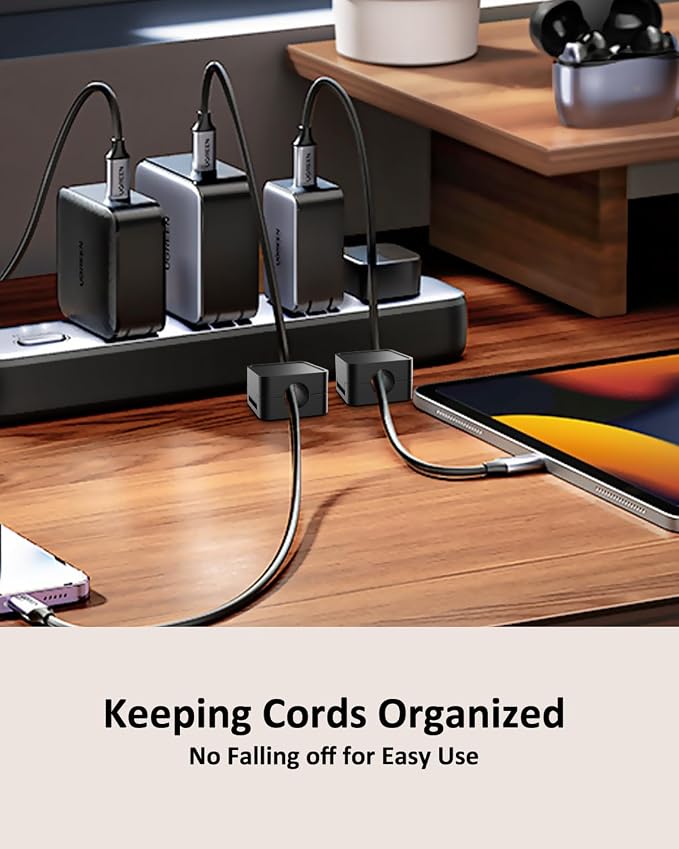 8-Pack Cable Organizers, Magnetic Cable Clips, Cable Holders White | Desktop Cable Organizer, Magnetic Cable Holder – Suitable for Home, Office, Car and Multiple Scenarios