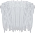 500 Pcs White Zip Ties, 8 Inch Clear Self-Locking Nylon Cable Ties, Premium Heavy Duty Plastic Wraps Wire Ties for Indoor and Outdoor