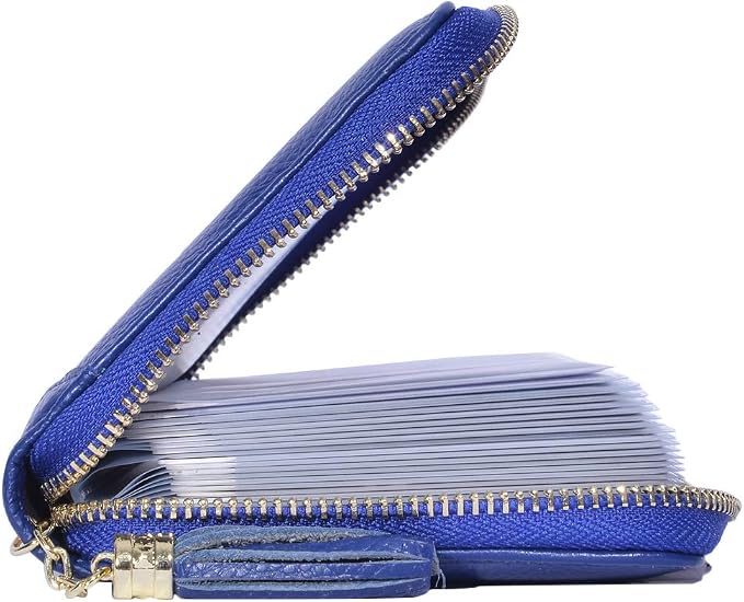 Easyoulife Credit Card Holder Wallet Womens Zipper Leather Case Purse RFID Blocking