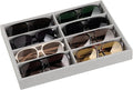 Frebeauty 8-Slot Sunglass Organizer,Velvet Sunglass Holder for Drawer | Vanity Glass Holder,Sunglass Case For Multiple Sunglass,Sunglass Tray,Glass Storage,Sunglass Box for Women,Eyeglass Organizer