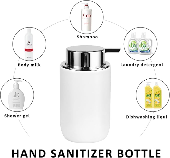Soap Foaming Dispenser Ceramic with Easy-to-Press Pump Hand Foam Dispenser for Shampoo Bathroom Countertop 13.5 oz