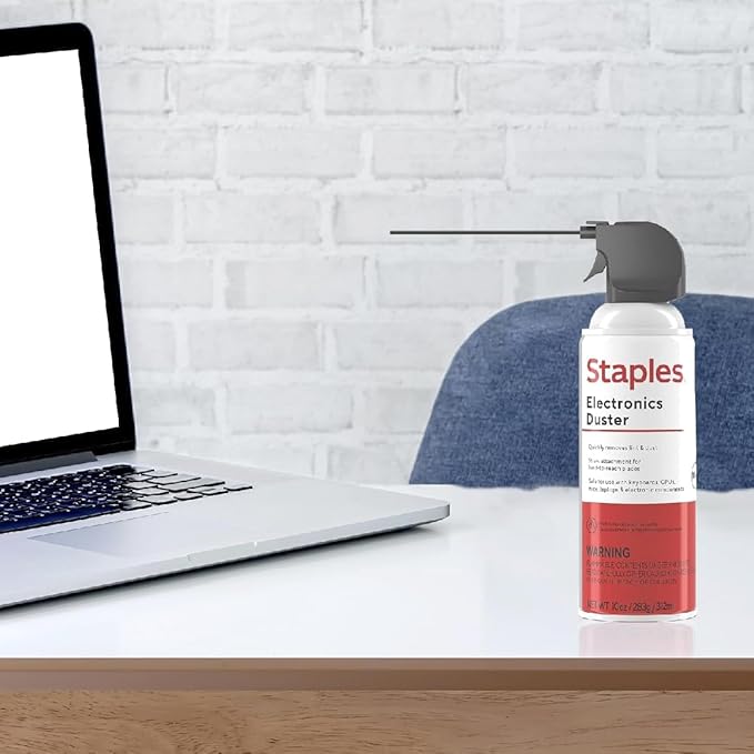 Staples Compressed Air Duster – 10 oz. Can for Electronics, Keyboards & Office Devices