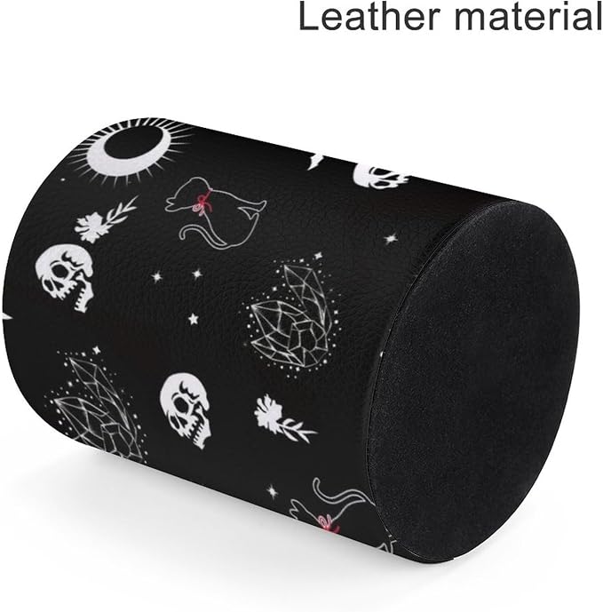 Gothic Skull Cat Moon Pen Holder Pencil Cup for Desk Organizer | Cute Makeup Brush Holder PU Multifunctional Office Suppliesfor Decor Home Classroom School