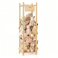 Kiddocood Kids CPC & TIC Certified Stuffed Animal Storage - 3-Tier Large Natural Solid Wood Plush Toy Organizer & Holder, Corner Solution for Playroom & Nursery, BPA-Free & Zero Glue, 53"H