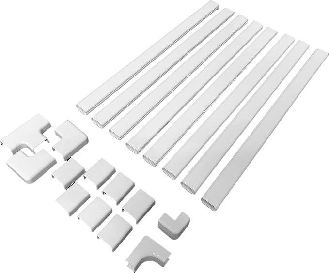 Legrand Wiremold Cordmate II 128 Inch 20 Piece Cord Cover Kit White | Cord Hider, On Wall, Self Adhesive, Hide up to 3 Cords, Cut to Size, Customizable, Cable Concealer, Sustainable Packaging