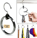Rolly Hanger® Premium Closet Organizer, Rotating Aluminum Ring Hanger with 360° Swivel Hook, Space Saving Accessory Holder for Belts, Ties, Hats, Scarves, Purses & Handbags | Closet Organizer (1 Pack)