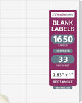 NextDayLabels 2.83x1 Inch Rectangle Stickers White Blank Labels for Laser Inkjet Printer - 33 Per Sheet Self-Adhesive Address Mailing Barcode Made in USA - 1650 Labels