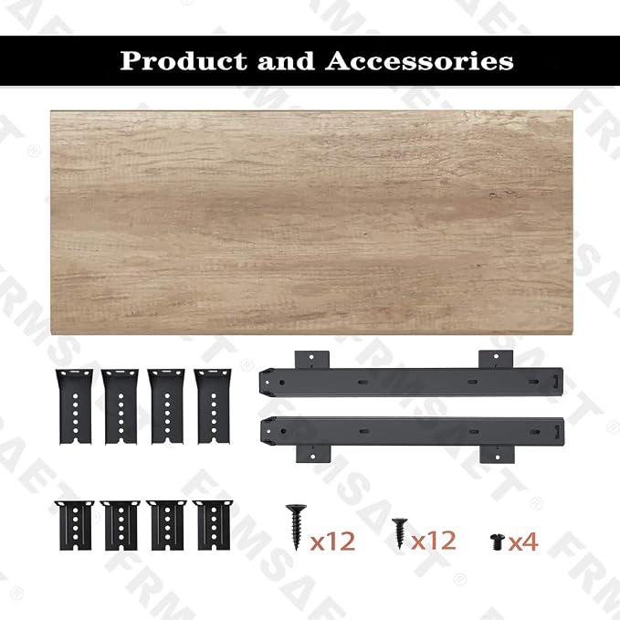 FRMSAET Furniture Accessories Office Product Desk Suits Hardware 20/24/30 inches Keyboard Drawer Tray Wood Holder Under Desk Adjustable Height Platform. (24 inches, Burlywood)