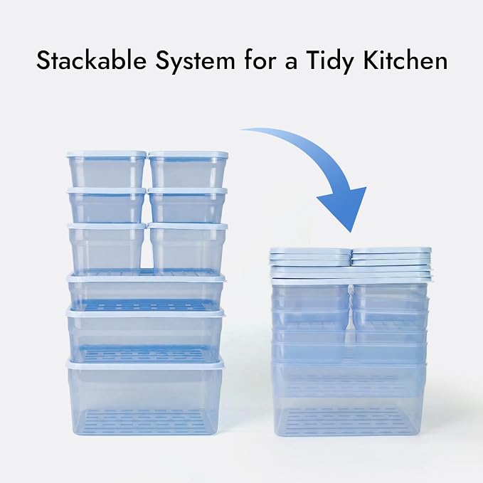 carrotez Flexible Freezer Storage Containers with lids, 2Pack 3.8cup Blue