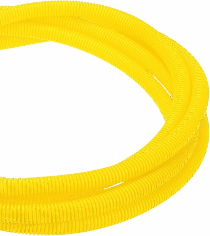 DMiotech 50ft Wire Loom Split Tubing 5/8 Inch(15.9mm) ID, Cord Protectors from Pet Flexible Conduit Cable Management for Office Home Garden, Yellow