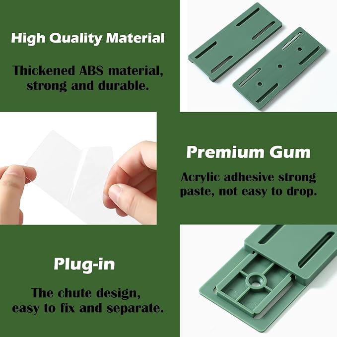 4 Pcs Power Strip Wall Mount, Self-Adhesive Punch-Free Socket Holder, Desktop Plug-in Socket Fixer for Kitchen Home Office Table Wall Cable Management Surge Protector (4 Colors)