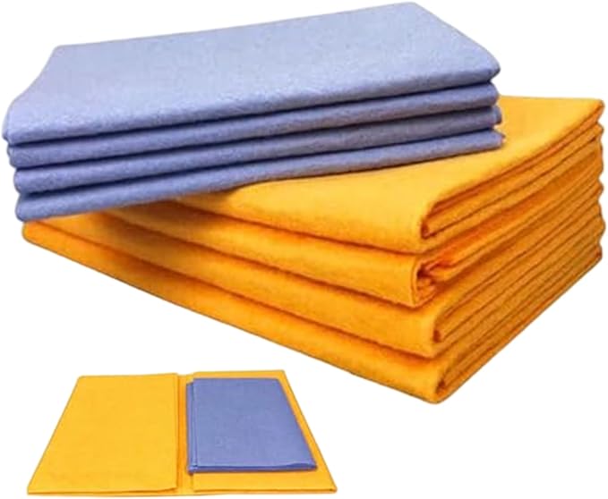 8PCS Shammy Cloth, Absorbent Cleaning Cloth Easy to Clean for Home, Kitchen, Bathroom, Car & Pet Stains