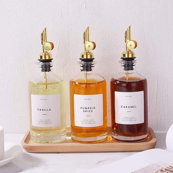 MoliMoli Minimalist Labels, Pantry, Organization, Oil, Cooking Sauce and Wine and Coffee Syrup Labels for Kitchen