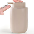 BosilunLife Lotion Pump Dispenser for Kitchen, Bathroom Countertop | Matte Khaki Soap Dispenser Bathroom Ceramic Dish Liquid Soap Dispenser (Khaki, Liquid Pump)