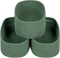 CubesLand Woven Rope Storage Basket Bins for Organizing | Cube Shelves Closet Basket, Long-lasting &Skin-friendly Toy Storage Baskets, Stylish Room Decor Basket, Green