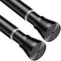 AIZESI Black 2pcs Spring Tension Rods 17 to 26 Inch, Small Curtain Rods No Drilling, Adjustable Curtain Rod Non-Slip, Short Tension Rod Non-Slip For Windows Closet Bedroom Kitchen