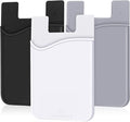 SHANSHUI Card Holder for Phone Case, 3 Pack Phone Wallet Stick on Silicone Credit Card Holder Pocket Pouch Compatible for iPhone, Android & Most Smartphones