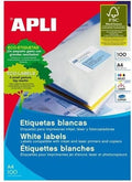 Apli 002086 - White Labels for Printer 100 Units