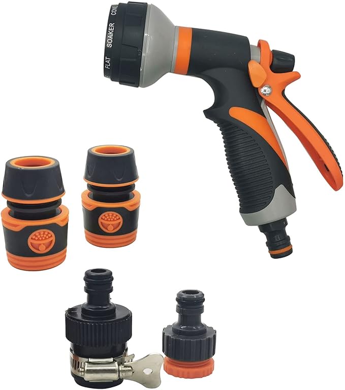 High Pressure 8 Pattern Adjustable Foam Sprayer Kit with for Car Washing & Home Cleaning Set of 5