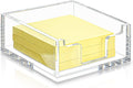 Acrylic Sticky Note Holder 3.94 x 3.94 Clear Acrylic Notepad Holder Sticky Note Dispenser for Desk Organizer Office Home(1 Pack)
