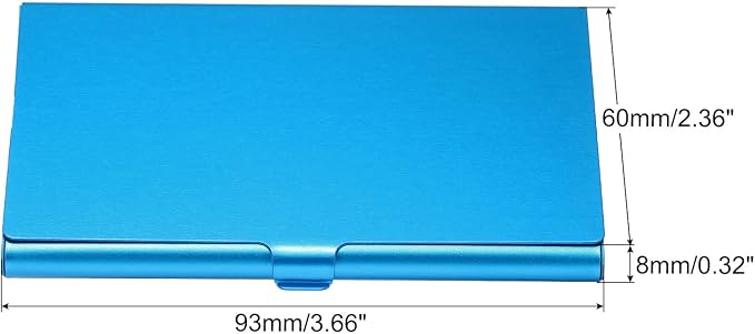 PATIKIL Business Card Holder, Aluminum Alloy Flip Cover Slim Name Cards Case for Women Men, Blue