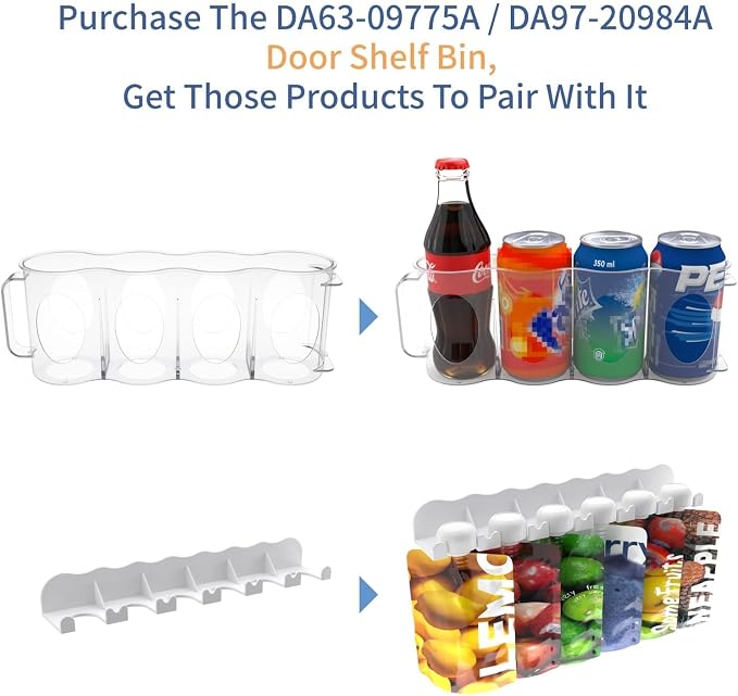 Upgraded DA63-09775A DA97-20984A Refrigerator Door Bin (Right Side) | Compatible with Sam-sung Refrigerator RF27T5201SR RF28T5001SR RF28T5021SR RF27T5241SR Upper Right Door Shelves Replacement