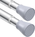 2 Pack Silver Tension Curtain Rod for Windows 28 to 48 Inch,7/8"Small Shower Curtain Rod for Bathroom,Pressure Spring Tension Curtain Rod No Drilling for Closet Doorway Kitchen