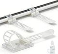 Cable Ties Cable Clips Wire Management Cord Clips Under,Desk Cable Management Reusable Zip Ties Wire Organizer Under Desk 100 packs (White)