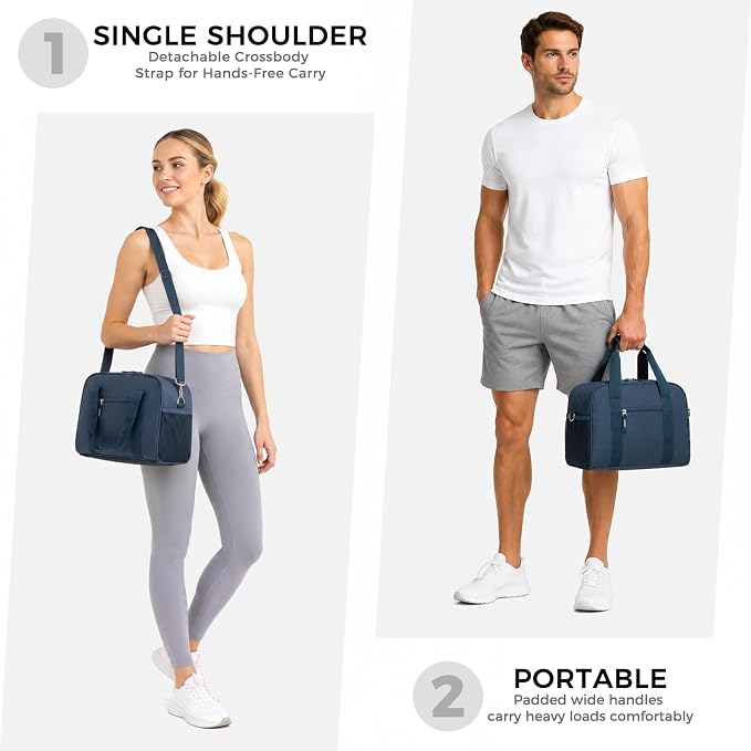 SeaRock 14 inch Small Gym Bag for Men & Women, Mini Duffle Bag for Travel Sports, Lightweight Carry On Duffel Bag, Navy Blue
