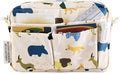 E-WEICHEN Multiple Pockets Portfolio Organizer with Zippered, Makeup Bag Travel Essentials for Women, Simple Waterproof Stationery Pencil Pouch Bag for Journal Office Art Supplies.Beige Animals