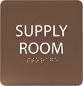 6" X6" Supply Room Sign - ADA Compliant Tactile Graphics Grade 2 Braille Text Acrylic Door Wall Signs - Stocking Tracking Monitoring Storage Room Sign for Office, School, Warehouse