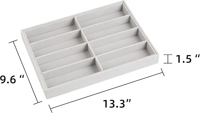 Frebeauty 8-Slot Sunglass Organizer,Velvet Sunglass Holder for Drawer | Vanity Glass Holder,Sunglass Case For Multiple Sunglass,Sunglass Tray,Glass Storage,Sunglass Box for Women,Eyeglass Organizer
