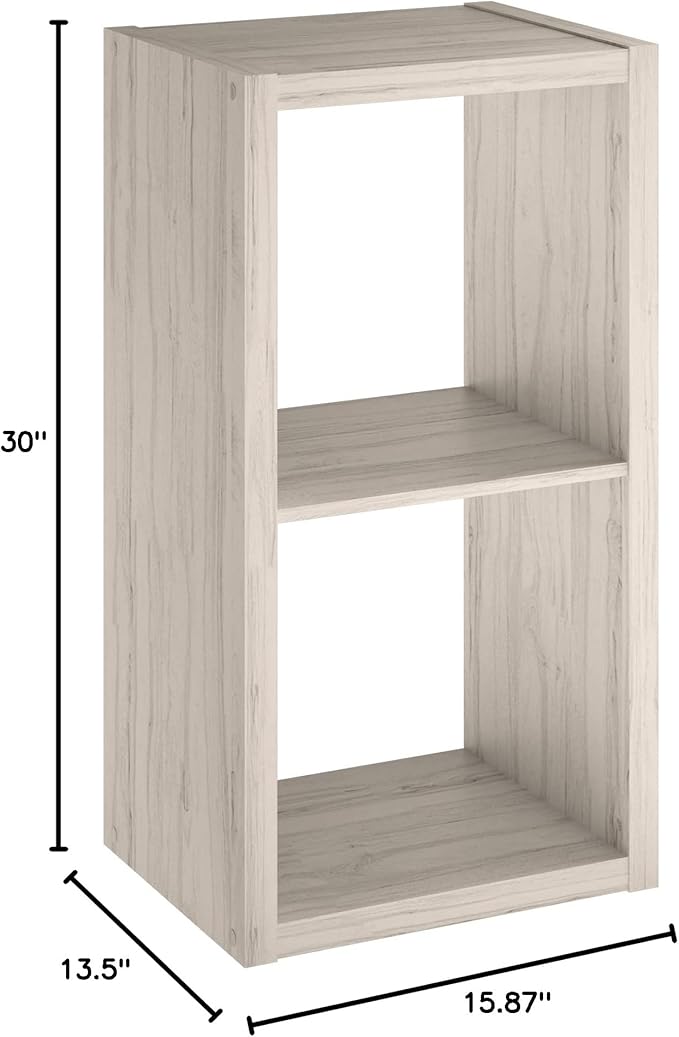 ClosetMaid Decorative Open Back 2-Cube Storage Organizer, Bleached Walnut