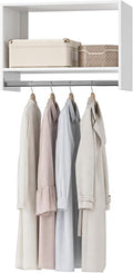 19.5" Wide Tall Hanging Modular Closet System, Wall-Mounted Closet Organizer with Shelf and Hanging Rod, White
