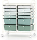 BECOMFORT 12-Drawer Rolling Cart with Drawers, Storage Cart on Wheels, Teacher Classroom Organizers with Metal Frame, Mobile Craft Cart, Trolley Utility Cart for School Office Play Room