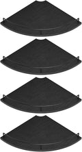 Corner Shelf Wall Mount, Floating Corner Shelves, Set of 4 Corner Wall Shelf Organizer,Rustic Wood Wall Storage Display Shelves forLiving Room Bedroom Bathroom Kitchen,Black