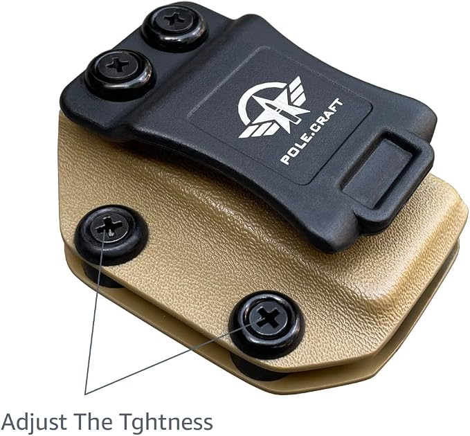POLE.CRAFT IWB/OWB Magazine Holster Kydex - Mag Carrier Fits: 9mm .40 Double Stack / 9mm .40 Single Stack - P365 1911 Glock 19 19X 17 26 27 28 43 22 23 25 26 27 31 32 33 34 35 37 38 Glock43X .. Mag