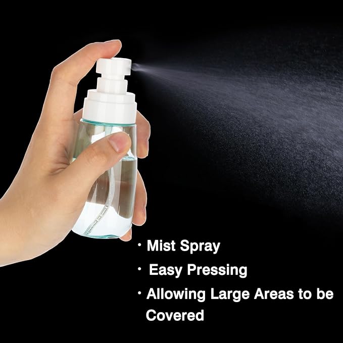 3 Pack 2oz/60ml Small Spray Bottle, Empty Plastic Mini Spray Bottles, Fine Mist Travel Spray Bottle with 9pcs Labels