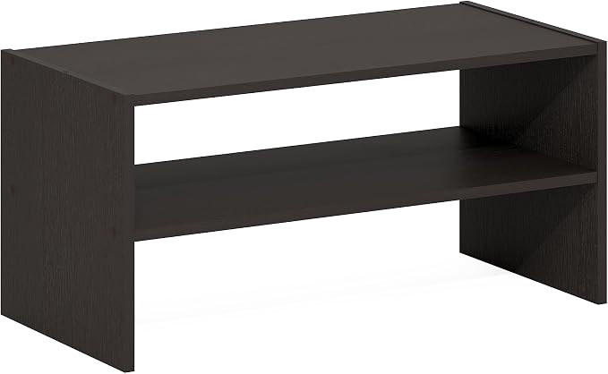Furinno FANO 2-Tier Shoe Rack, Stackable Shoe Organizer, Dark Oak | 11.7 x 24.2 x 11.7, 24" Width Shoes Storage, for Closet Entryway, Office, Garage
