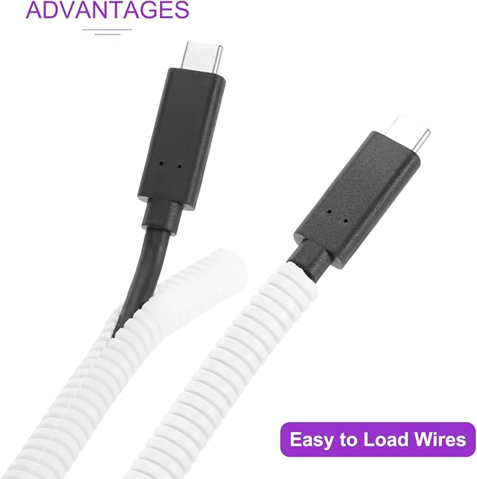 DMiotech 100ft Wire Loom Split Tubing 1/2 Inch(12.7 Mm) ID, Cord Protectors from Pet Flexible Conduit Cable Management for Office, Home, Garden, White