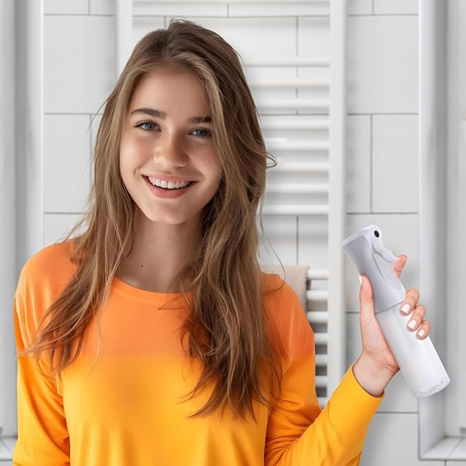 VIGOR PATH Continuous Mist Clear Spray Bottle 200ml Fine Mist for Hair | Ultra Fine Atomizer Leak Proof Ergonomic Construction 360 Refillable