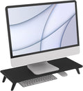 loukin Monitor Stand Riser for Desk, 22.4" × 8.2" Computer Stand, Black | Supports 22 lb, No Installation Required, Water-Resistant Surface, Fits Laptops and Printers, Ergonomic Design