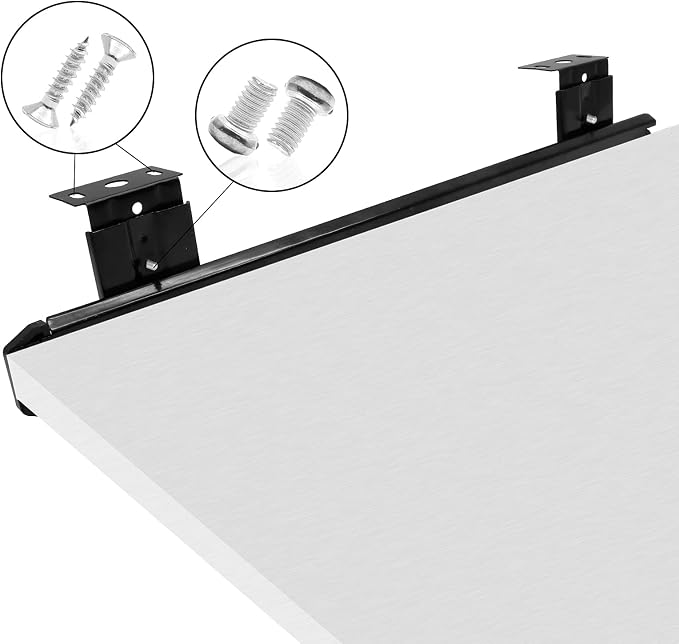 Bonsicoky 14 Inch Keyboard Slide, Black, 2Pcs | Heavy Duty Ball Bearing Slides, Computer Keyboard Drawer Tray Accessories, Cabinet Furniture Rails Rack