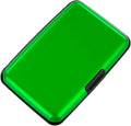 Credit Card Holder, RFID Blocking Metal Card Wallet for Women Men Slim ID Card Holders Protector Aluminum Business Hard Case (Green)