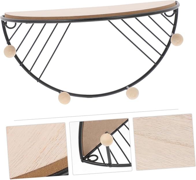 GLEAVI Elegant Wall-Mounted Storage Rack Wooden Shelving Unit for Home Organizers and Storage