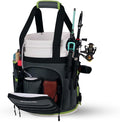 Boomistry Fishing Bucket Organizer for 5 Gallon Bucket, Dark Gray | 15 Multi-Pockets, 4 Built-in Rod Holder Storage, 3 Adjustable Buckles, for All Fishing Gear & Tackle Accessories