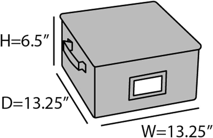 Covermates Keepsakes Zip-Top Storage Box Set, 3 Pack Heavy Duty Polyester Organizer Bins, Stackable Design, ID Window, Reinforced Handles, Closet Home Storage, Brown Heather